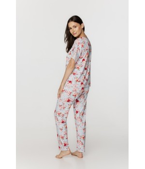 Pijama micromodal rosa de corte ajustado para mujer